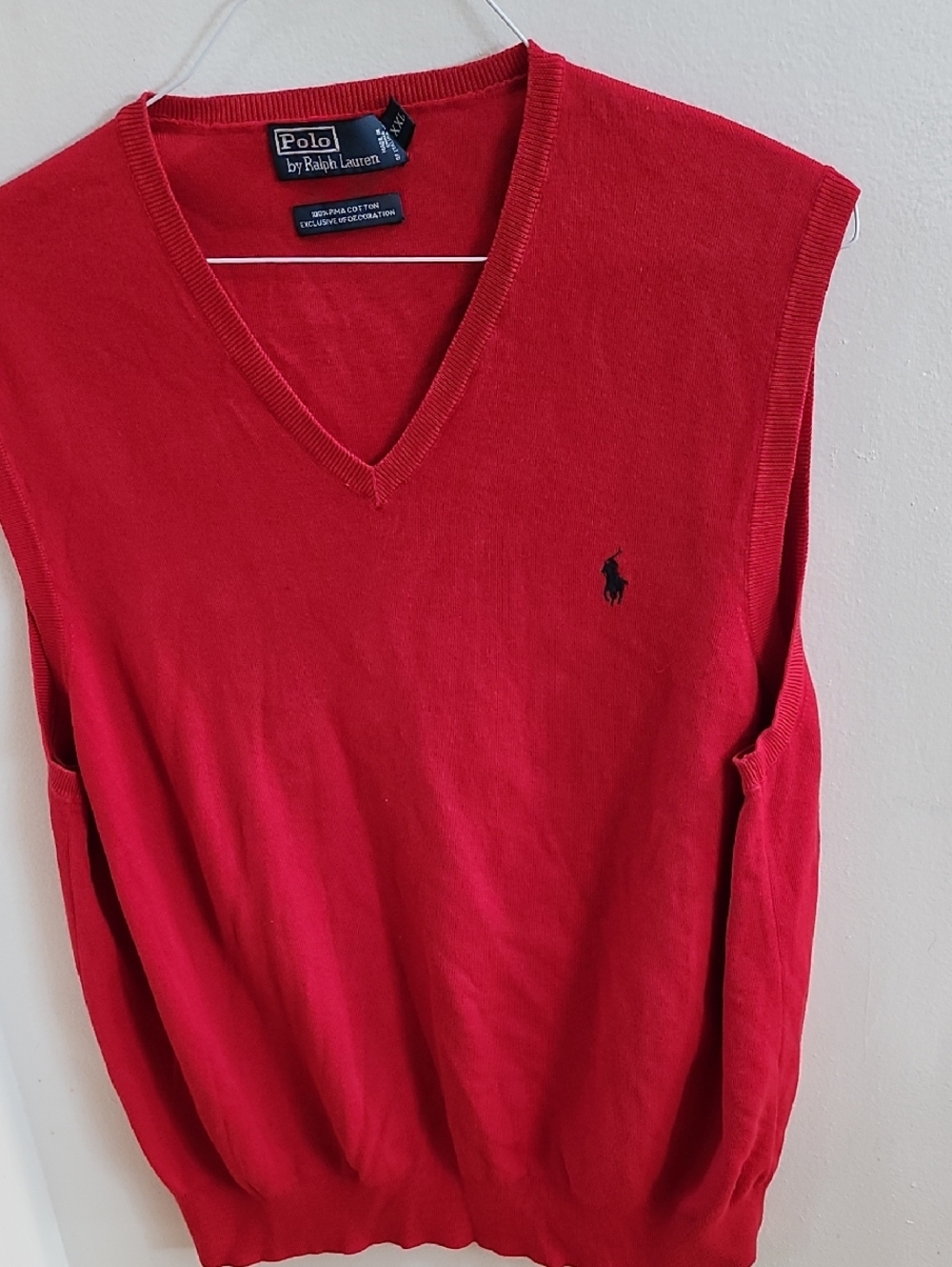 Polo by Ralph Lauren Red V-Neck Sweater Vest with Pony Logo